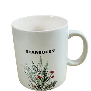 Starbucks Large White Holiday Christmas Holly Berry 2020 Mug